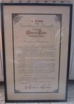 Uniek diploma verkeerspolitie commissaris BXL, Ophalen of Verzenden, Landmacht, Lintje, Medaille of Wings