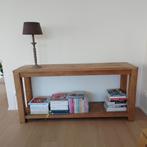 Wandtafel - sidetable in massief teakhout, Huis en Inrichting, Ophalen, Gebruikt, Teakhout, Landelijk