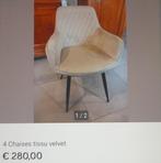 4 eetkamer stoelen te koop ,Kleur gebroken wit,Zwarte poten, Huis en Inrichting, Ophalen, Overige materialen, Wit, Nieuw