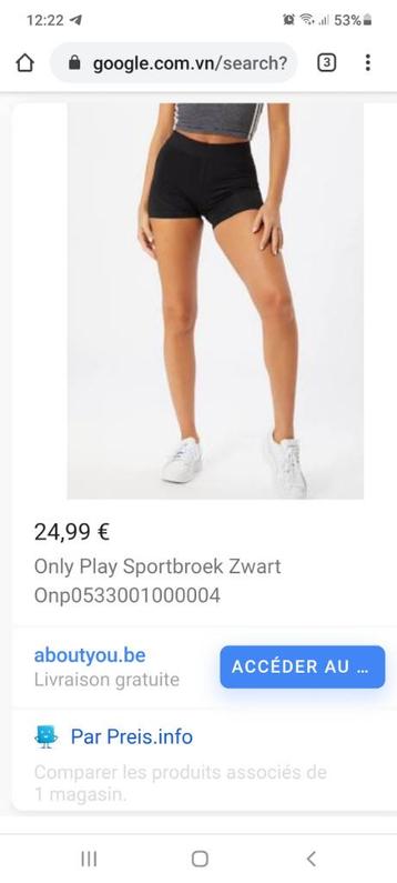 Only Play Sportshorts Zwart beschikbaar voor biedingen