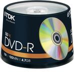 50x TDK DVD-R 16x Speed 120Min 4.7GB opneembare media dvd's, Enlèvement ou Envoi, Neuf, Dvd, TDK