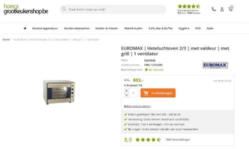 heteluchtoven professioneel euromax 10950 gbl, Elektronische apparatuur, Ovens, Zo goed als nieuw, Vrijstaand, Oven, Hete lucht