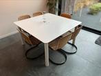 Pastoe Jan de Bouvrie eetkamertafel 135x135, Ophalen, Gebruikt, Metaal, Vierkant