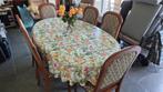 eettafel met 6 stoelen Kersenhout, Ophalen, 100 tot 150 cm, Stijlvol, Zo goed als nieuw