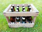 Houten bierbak Anglo-Belge + 12 flessen, Verzamelen, Biermerken, Gebruikt, Ophalen
