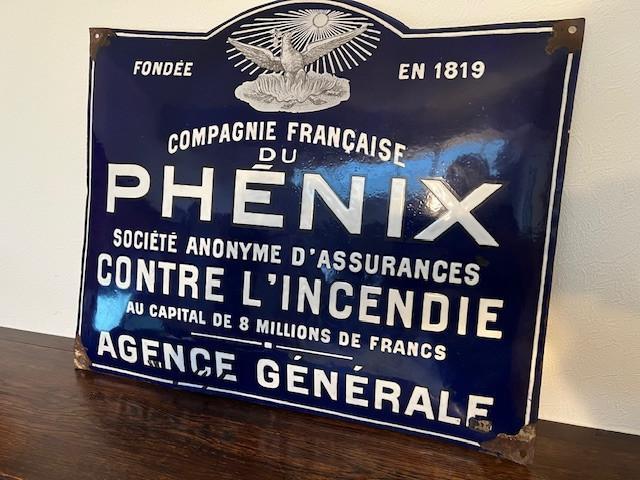 Plaque émaillée assurances Fénix, Antiquités & Art, Antiquités | Email, Enlèvement