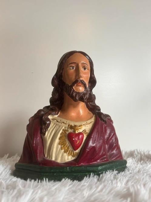 Religieus Jezus Beeld – Gips – Heilig Hart, Verzamelen, Beelden en Beeldjes, Ophalen