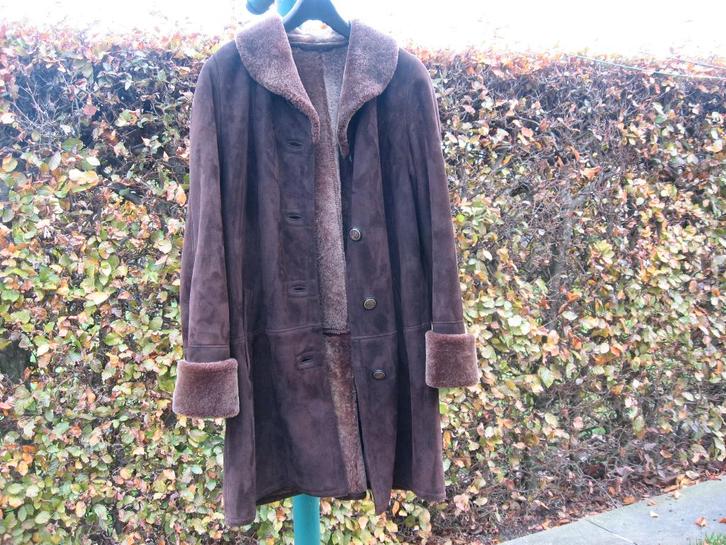 jas mouton retourné - omgekeerd lam/schaap, Kleding | Dames, Jassen | Winter, Zo goed als nieuw, Maat 38/40 (M), Geel, Ophalen of Verzenden