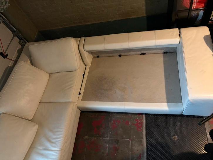 Zetel te koop!, Huis en Inrichting, Zetels | Zetels, Gebruikt, Hoekbank, Driepersoons, 300 cm of meer, Leer, Ophalen