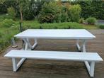 Witte gepoederlakte aluminium picknick tafel, Comme neuf, Enlèvement ou Envoi