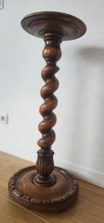 Guéridon bijzettafel met gedraaide houten zuil, Antiek en Kunst, Ophalen of Verzenden