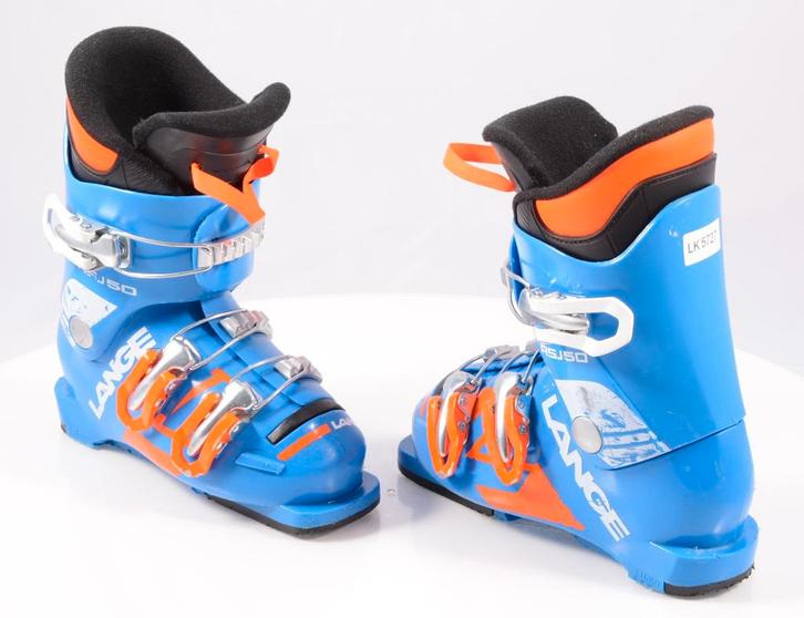 30 30,5 EU kinder skischoenen LANGE RSJ 50, Blue/orange, Sport en Fitness, Skiën en Langlaufen, Gebruikt, Schoenen, Ski, Carve