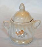 sucrier en faience decor fleur grise et orange, Enlèvement ou Envoi