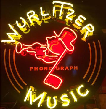 Jukebox logo's neon verlichting