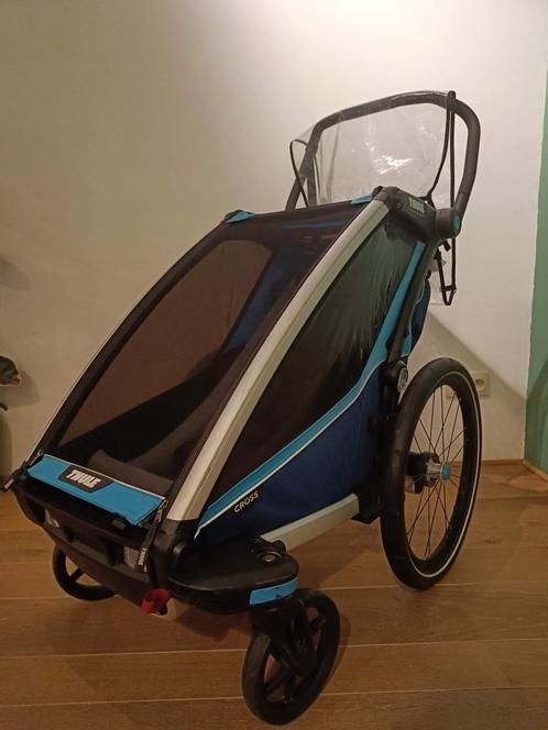 Thule Chariot Cross 1 - Blauw, Vélos & Vélomoteurs, Accessoires vélo | Remorques, Comme neuf, Remorque pour enfant, 20 à 40 kg