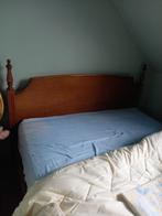 Te koop: 2 peroons bed en kleerkast, Huis en Inrichting, Slaapkamer | Bedden, Ophalen, Gebruikt, Bruin, Tweepersoons