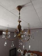 3 armen luster met bellekes kristal, Ophalen, Gebruikt, Glas, Lusterke met bellekes