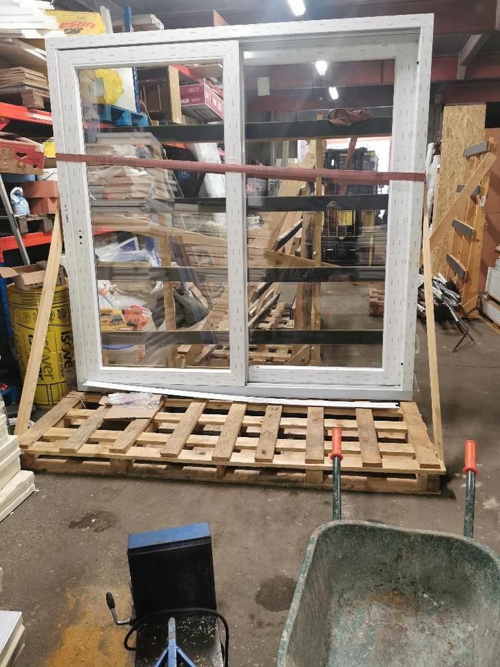 Hefschuifraam in PVC wit, Doe-het-zelf en Bouw, Raamkozijnen en Schuifdeuren, Nieuw, Schuifpui, Kunststof, 225 cm of meer, 225 cm of meer