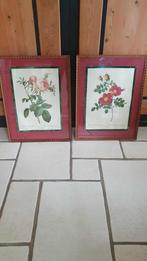 LOT VAN 2 KADERS LITHO ROSIER P.J. REDOUTE  DOOR DE REMOND, Antiek en Kunst, Kunst | Litho's en Zeefdrukken, Ophalen of Verzenden