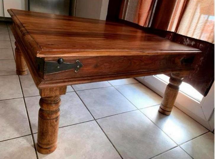 Salontafel woonkamer 20e  massief eikenhout 125/75/45 LxBxH, Antiek en Kunst, Antiek | Meubels | Tafels, Ophalen