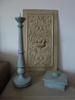 Gepatineerde en gewaxte kandelaar met bijpassende doos NIEUW, Ophalen of Verzenden, Nieuw