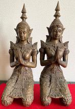 Paire d'anciens Gardes du Temple de Bouddha en bronze, Enlèvement ou Envoi