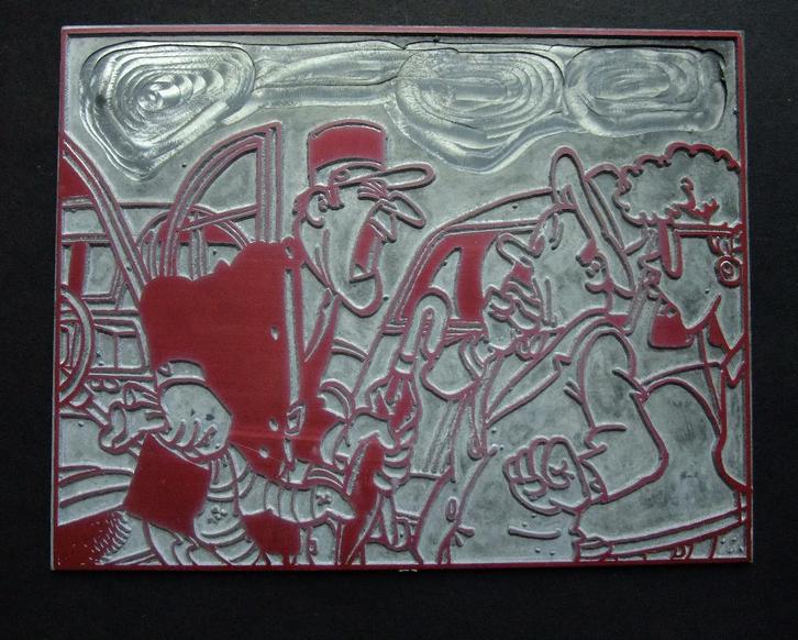 Jommeke plaque d'impression cliché zinc Chapeau de Napoléon, Collections, Personnages de BD, Utilisé, Enlèvement ou Envoi