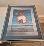 Affiche / peinture avec horloge signé E. Weiss 94, Enlèvement ou Envoi