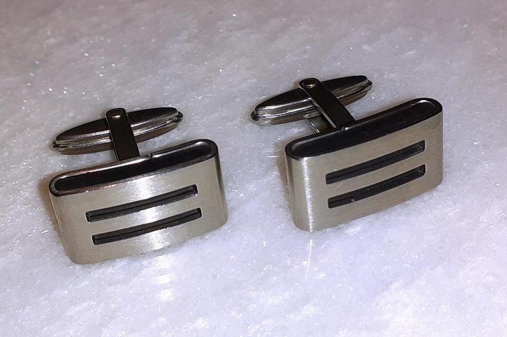 manchetknopen zilver roestvrij staal, Handtassen en Accessoires, Manchetknopen, Nieuw, Overige materialen, Verzenden