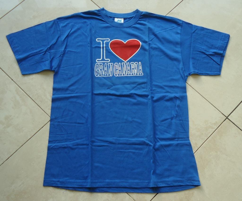 Nieuw blauw T-shirt met print I Love Gran Canaria (maat XXL), Blauw, Shirt, Nieuw, Ophalen of Verzenden