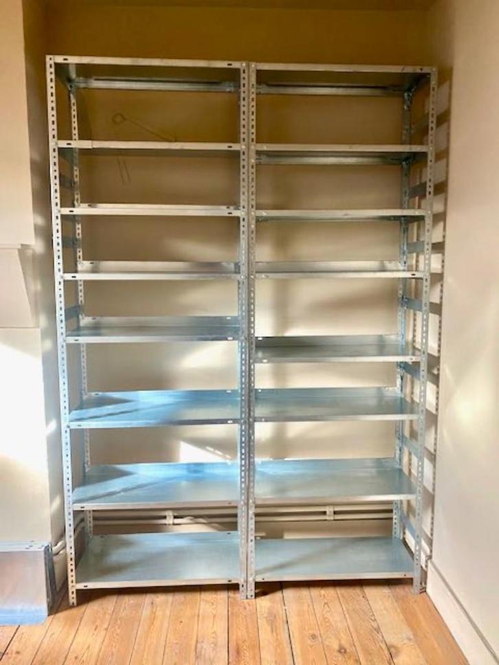 Hoogwaardig verstelbaar planksysteem, gegalvaniseerd staal, Huis en Inrichting, Woonaccessoires | Etagères, Gebruikt, Ophalen