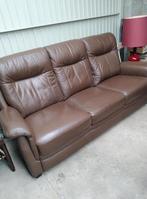 3-zit zetel van leder, Huis en Inrichting, Zetels | Zetels, Ophalen, Klassiek, Driepersoons, Zo goed als nieuw