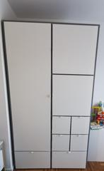 Armoire penderie Ikea (blanc et gris), Comme neuf, 100 à 150 cm, 200 cm ou plus, Enlèvement