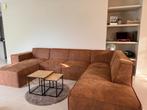Hoekbank cognac leer, Huis en Inrichting, Zetels | Complete zithoeken, Ophalen, Zo goed als nieuw, Leer