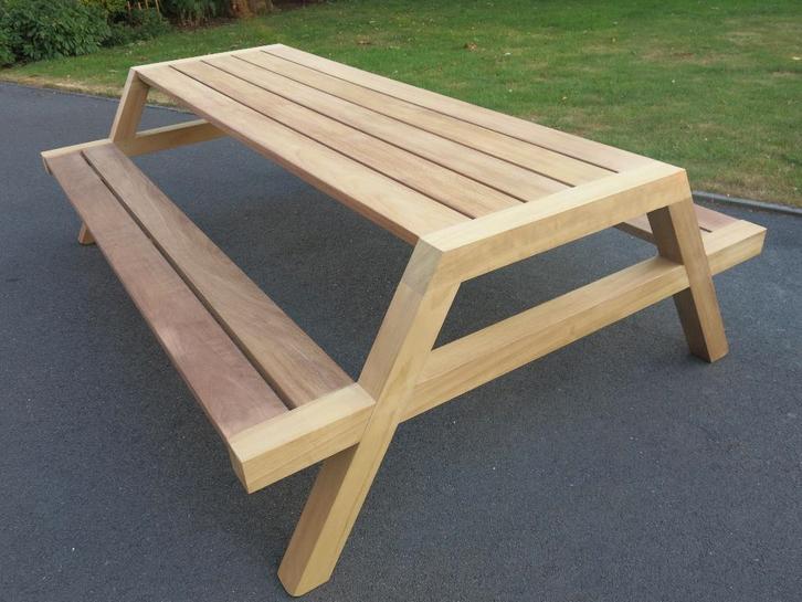 te koop moderne teak pikniktafel mooie prijs!, Tuin en Terras, Picknicktafels, Nieuw, Rechthoekig, Hout, Ophalen