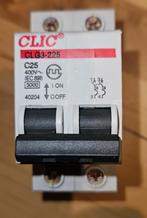 Disjoncteur Clic 2P 3kA C25, Bricolage & Construction, Interrupteur, Enlèvement, Utilisé