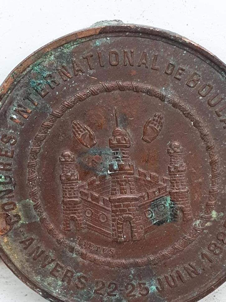 Penning internationaal 'bakker congres' 1885 Antwerpen, Postzegels en Munten, Munten | België, Brons, Ophalen of Verzenden