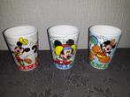 3x beker Mickey Mouse, Verzamelen, Ophalen of Verzenden, Mickey Mouse, Gebruikt, Servies