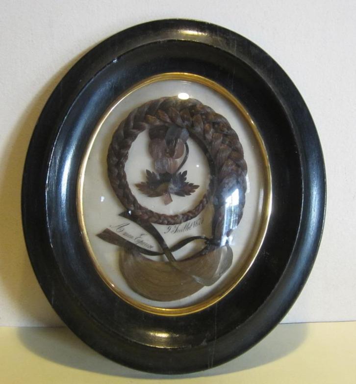 Antieke haarkader, haarwerk, memento mori /352, Antiek en Kunst, Antiek | Overige Antiek, Verzenden