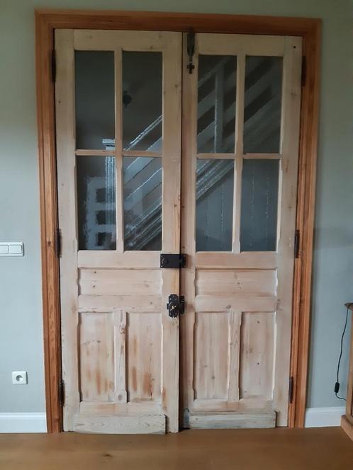 Oude antieke dubbel deur, Doe-het-zelf en Bouw, Deuren en Vliegenramen, Gebruikt, Binnendeur, 215 cm of meer, Hout, Ophalen