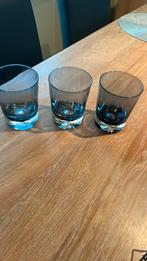 3 blauwe whisky glazen, Verzamelen, Glas en Drinkglazen, Ophalen of Verzenden, Zo goed als nieuw