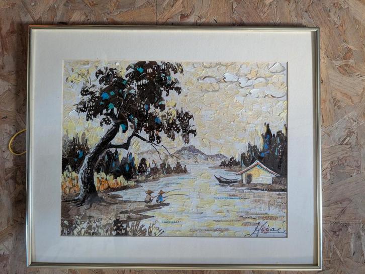 art papillon signé paysage dans cadre, Antiquités & Art, Art | Peinture | Classique, Enlèvement ou Envoi