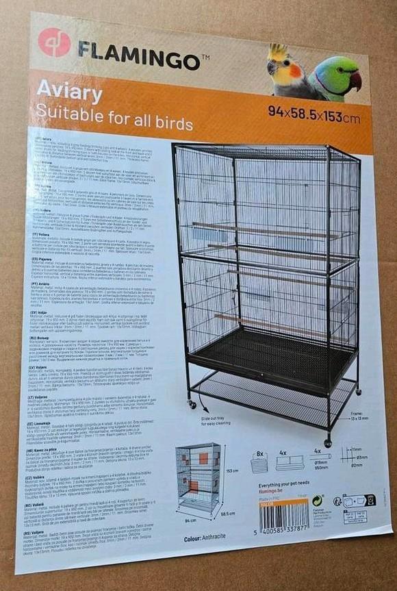 NIEUW - Volière Valor – Antraciet Binnenvolière - Flamingo, Dieren en Toebehoren, Vogels | Hokken en Kooien, Volière, Kunststof