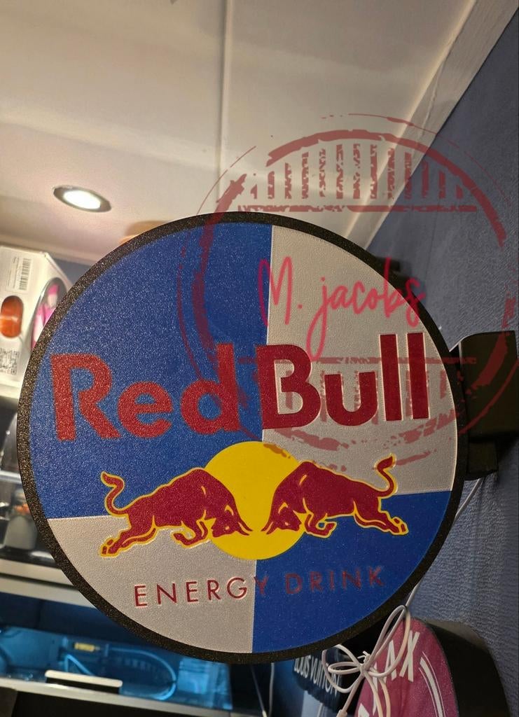Prachtige Red Bull lichtbak, een dubbelzijdig reclamebord, Ophalen of Verzenden, Nieuw, Lichtbak of (neon) lamp