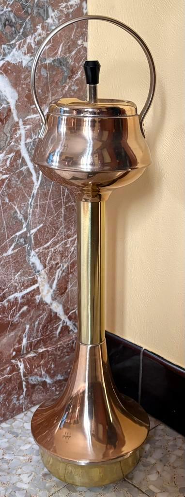 Vintage staande asbak op voet – mid century – retro stuk, Antiek en Kunst, Antiek | Woonaccessoires, Ophalen