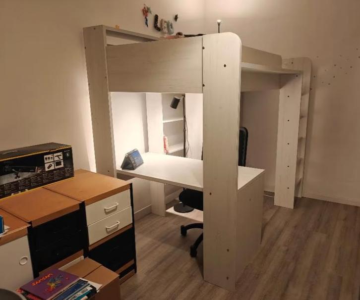 hoogslaper stapelbed - mezzanine + bureau, Kinderen en Baby's, Kinderkamer | Stapelbedden en Hoogslapers, Gebruikt, Stapelbed