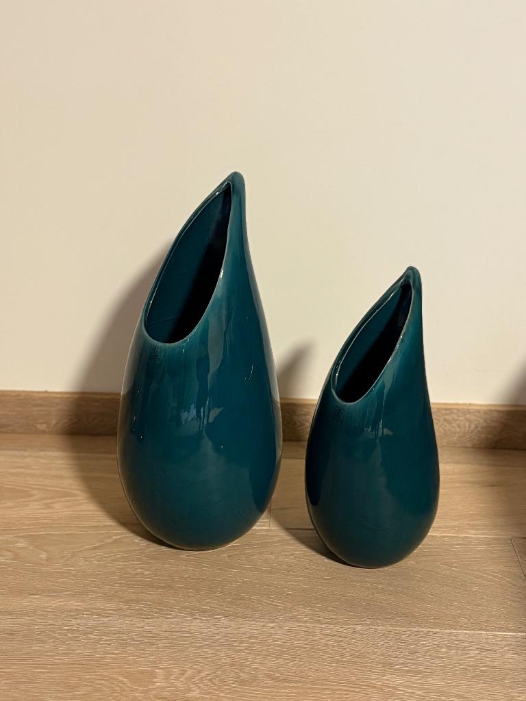 Ensemble de deux vases J-Line, Moins de 50 cm, Autres couleurs, Poterie ou Porcelaine, Enlèvement