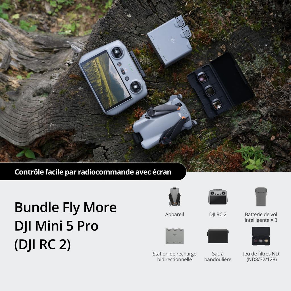 DJI Mini 5 PRO RC2 Fly More Combo (Drone de demo), TV, Hi-fi & Vidéo, Drones, Retour au point de départ, Moins de 250 g, Qualité supérieure