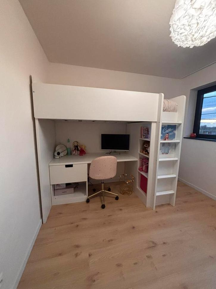 Ikea hoogslaper, bureau, kleerkast en matras, Huis en Inrichting, Slaapkamer | Stapelbedden en Hoogslapers, Zo goed als nieuw