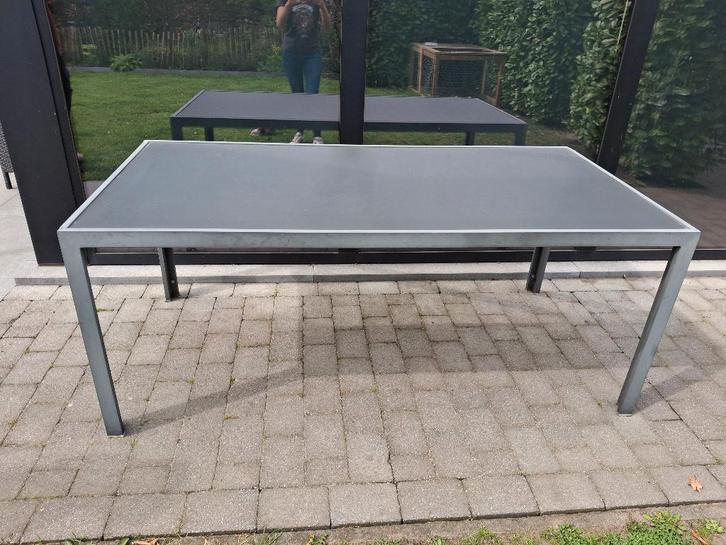 Tuintafel, Tuin en Terras, Tuintafels, Gebruikt, Rechthoekig, Aluminium, Ophalen